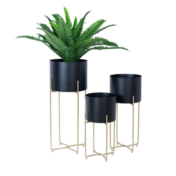 Blomsterrist 19,5x18x37 cm Sort Metal
