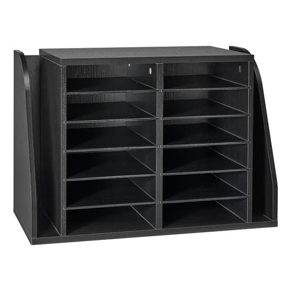 Litteraturorganisator 59x30x41 cm Sort Træ