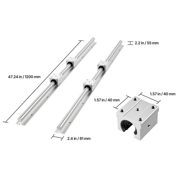 Linear Railsats, SBR25, 1200x2,5 cm, Metall