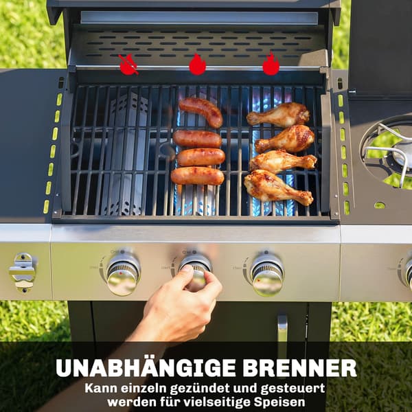 Gasgrill 109x50x109 cm Sort Rustfrit Stål