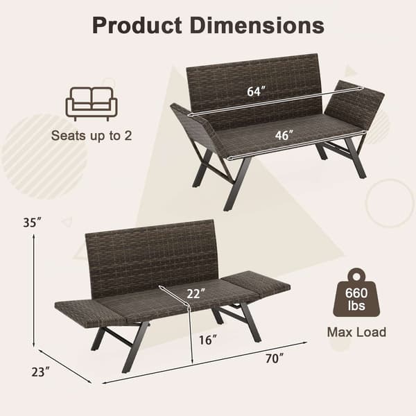 Terrasse Sofa, 59x178/163x89 cm, Grå , Star