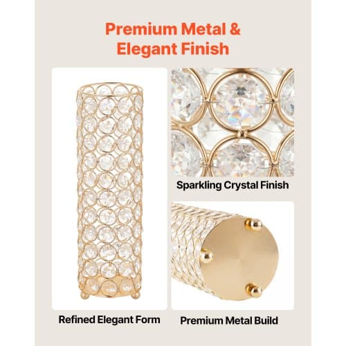 Blomvas 26x8,3 cm Guld Kristall Cylinder Set