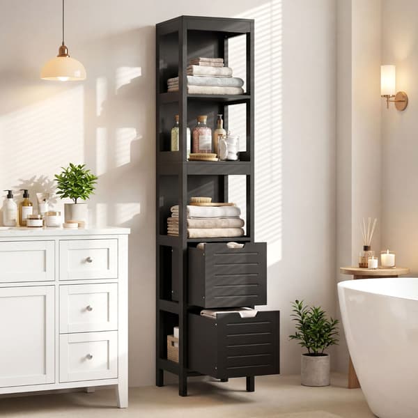 Badeværelsesskab, 30,5x30,5x145 cm, Sort, MDF , Star