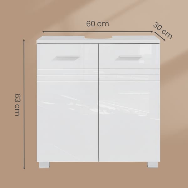 Badeværelsesskab 60x30x63 cm Hvid MDF