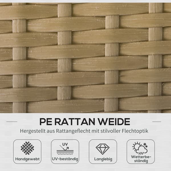 Rattan havemøbelsæt 3 dele kaffe/creme