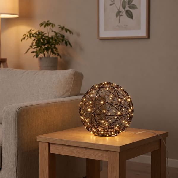 LED-valopallo, 20 cm, metalli, Kodustaar