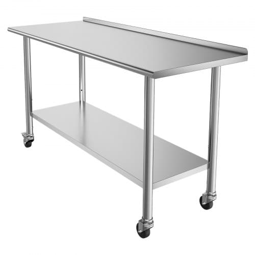 Arbejdsbord 61x152 cm Rustfrit stål Justerbar undershelf