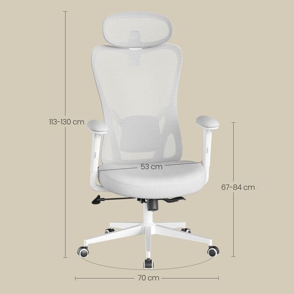 Kontorstol 70x70x113-130 cm Grå