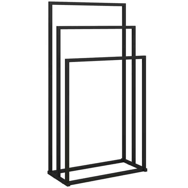 Håndklædeholder 45x21,5x85 cm Sort Stål