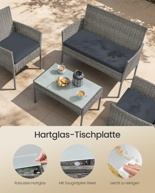 Havemøbelsæt 56x55x81 cm Grå PE-Polyrattan