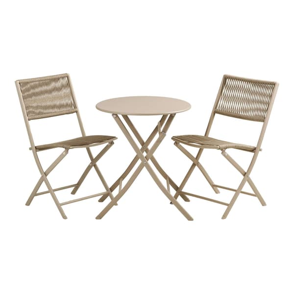 Bistroset Arcas, 60x60x71 cm, Taupe, Stål