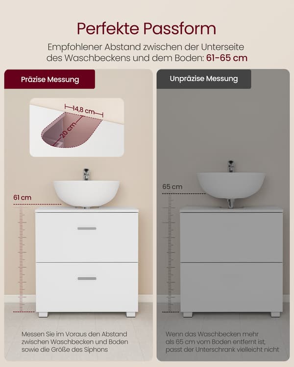 Badrumsskåp Custos Collection 60x30x63,8 cm Molnvit