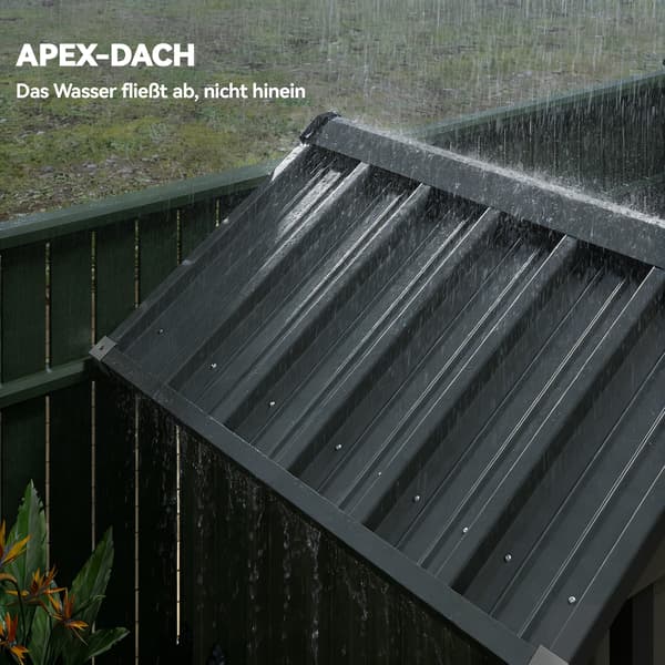 Haveskur 122x121x192 cm Lys Grå Metal