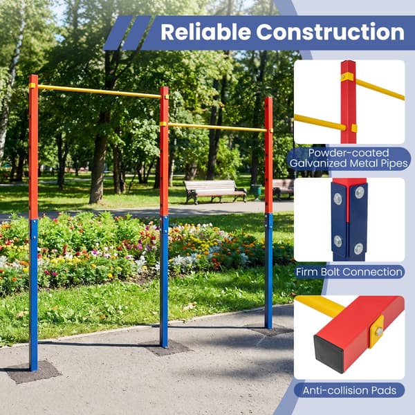 Pull Up Bar til nedgravning 227x5x231,5 cm rød