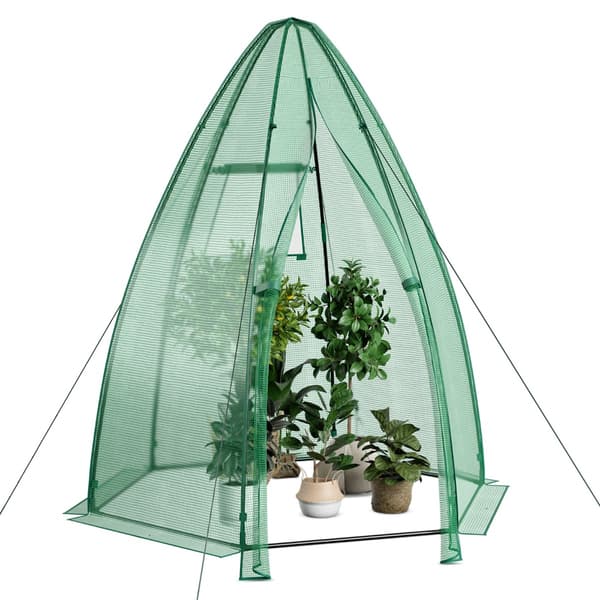 Mini Drivhus 160x160x183 cm grøn/hvid
