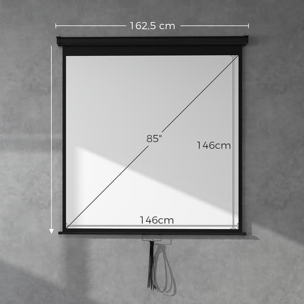 Projektorskærm 152x152 cm sort