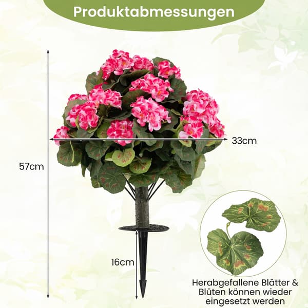 Kunstige pelargonier 2 stk Ø57x33 cm pink