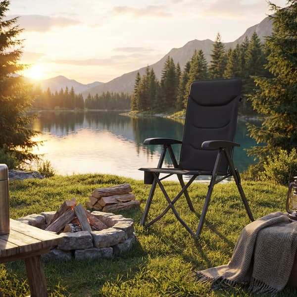 Campingstol 70x60x110 cm Svart