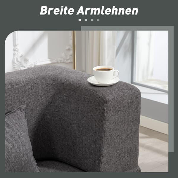 Bäddsoffa, 2-sits skum, 203x95x75 cm, grå, tyg