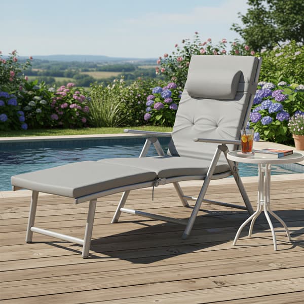 Solstol 183x60x39 cm Svart Fällbar