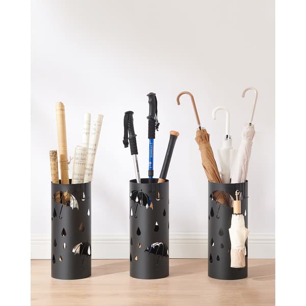 Parasolholder 17x17x41 cm Sort Metal