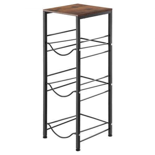 Vandkandeholder 4 niveauer til 3 flasker 32,5x33x91,8 cm sort/brun