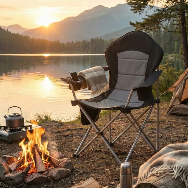 Campingstol 61x93x108 cm Svart