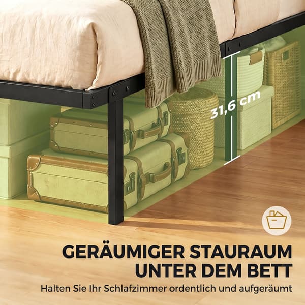 Sengeramme 200,5x91x35,5 cm sort