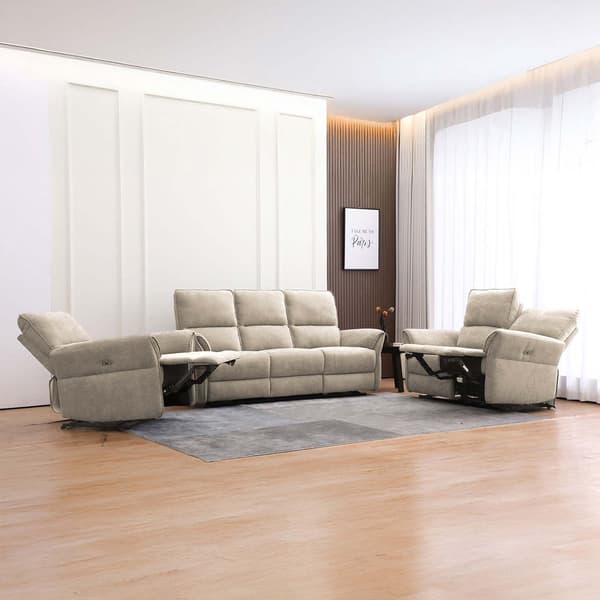 Lænestol Sofa DAMIKA 200x92x103 cm Lys Brun Elektrisk Mekanisme