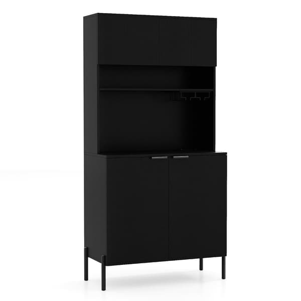 Køkkenopbevaringsskab 80x40x164 cm Sort, opbevaring