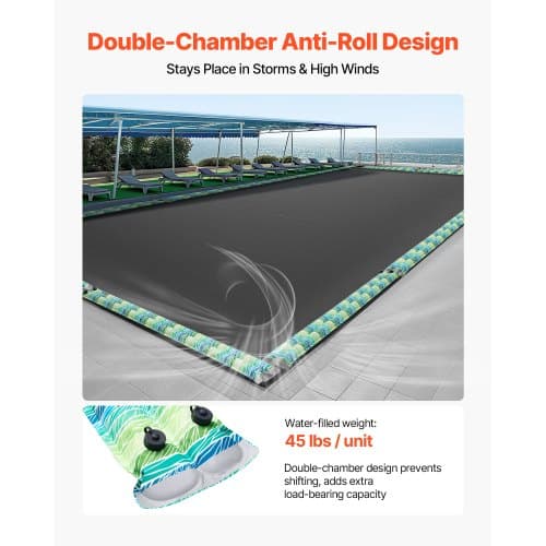 Poolskydd Vattenpåsar, 5-pack, 240x30 cm, PVC, Dubbelkammare, Vinter