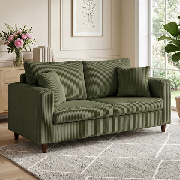 2-sits soffa i kord 170x80x82 cm grön