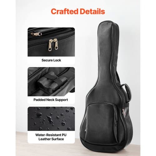 Akustisk gitarr hårt fodral 119,5x41 cm svart
