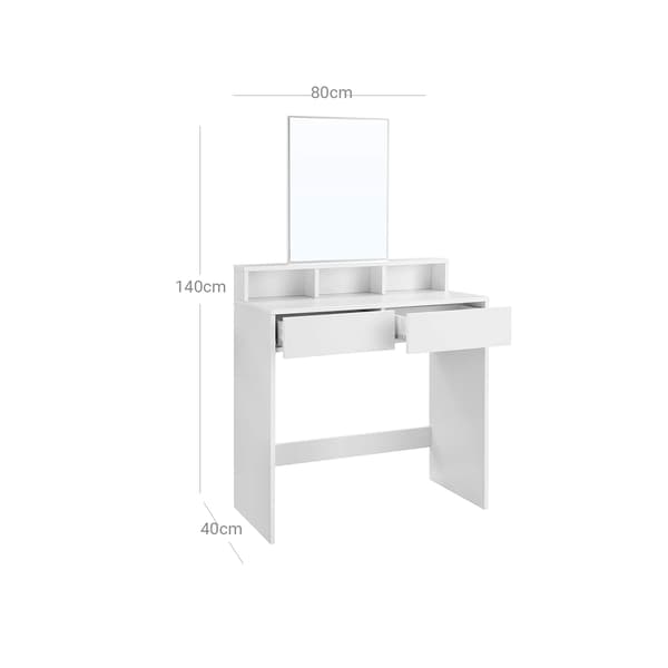 Sminkbord 80x40x140 cm vitt