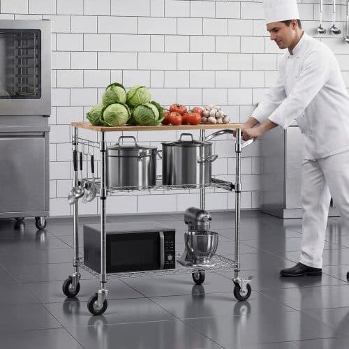 Køkkenvogn LX-C9394 76x46x91 cm sølv