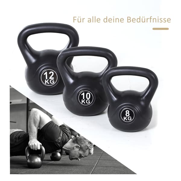 Kettlebell, 25x19x28 cm, svart