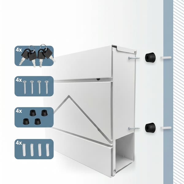 Metal postkasse med avisholder, Kodustaar