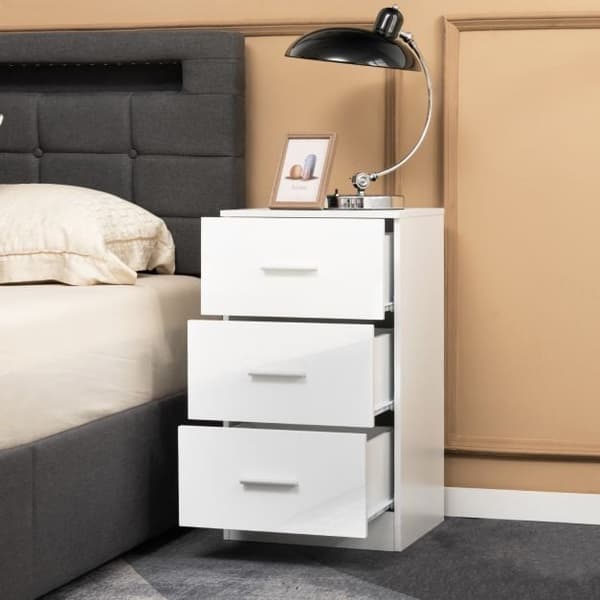 Natskab med 3 skuffer 37x34x66 cm hvid