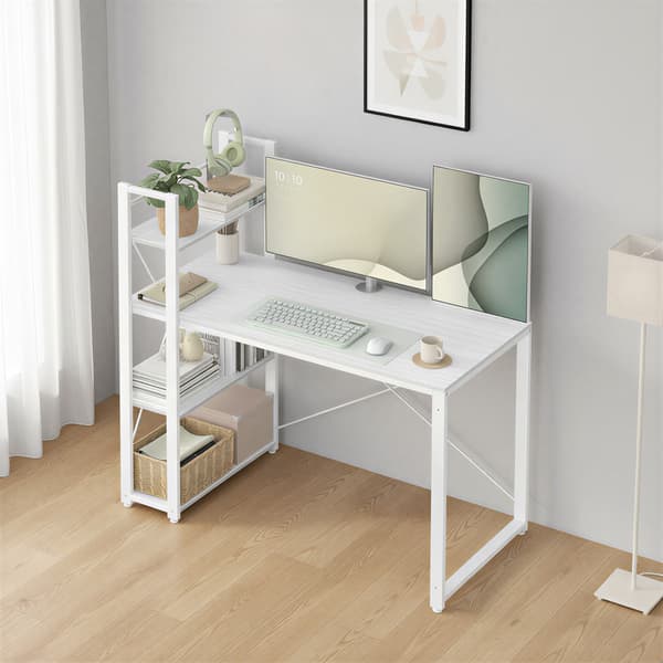 Skrivebord, 56x120x120 cm, Hvit