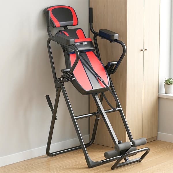 Inversion Table 3-i-1 med Push-Up og Pull-Up Barer 161x69x146 cm Sort Stål