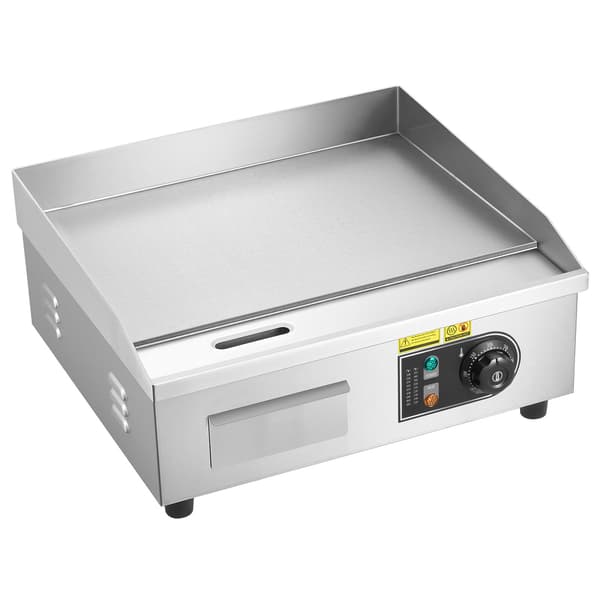 Elektrisk Grillplade 45x30 cm Rustfrit Stål Flad Top Grill