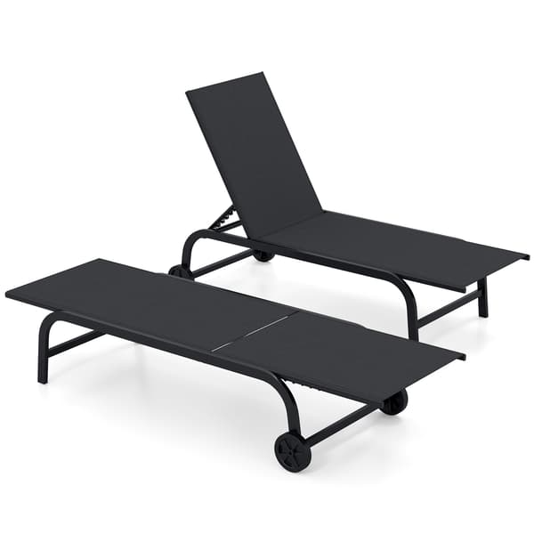 Udendørs liggestole 2 stk 36x190 cm sort