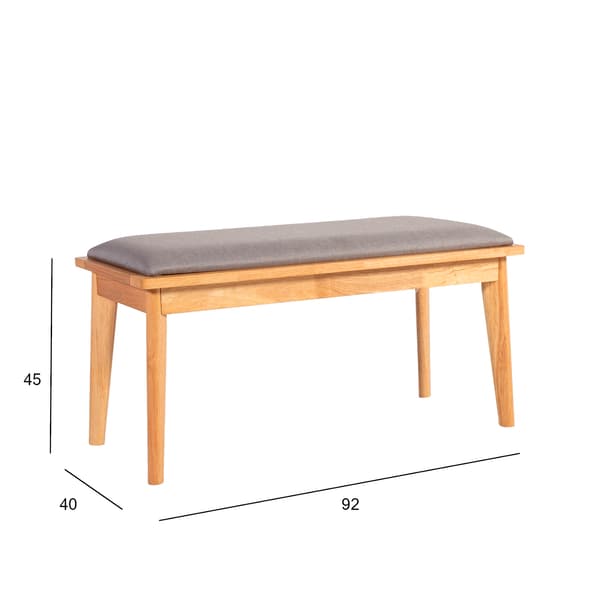 Bænk JONNA 92x40x45 cm Grå