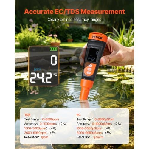 TDS-meter A6 0-9990 ppm 40x40x183,5 mm orange/sort