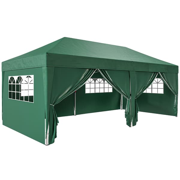 Paviljong, 590x295x285 cm, Mörkgrön, Polyester