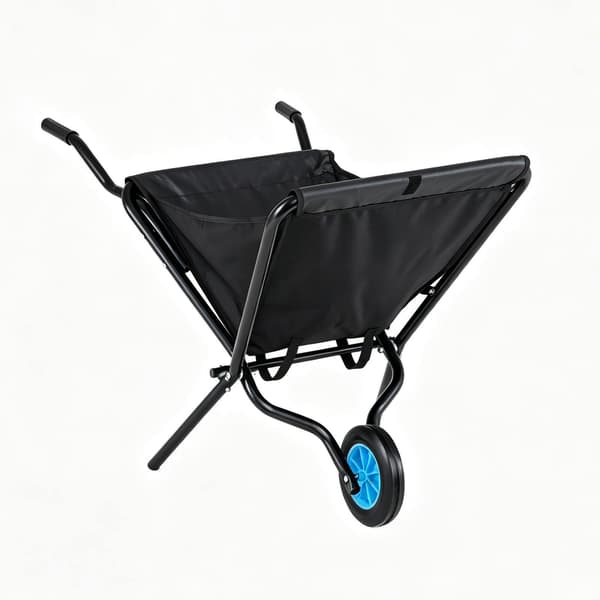 Havetrillebør foldbar 109x78x72 cm sort