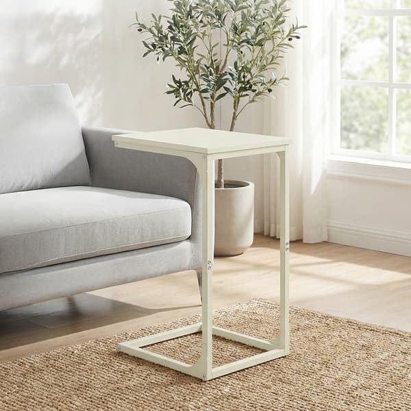 Sidebord C-form 30x40x62 cm Hvit