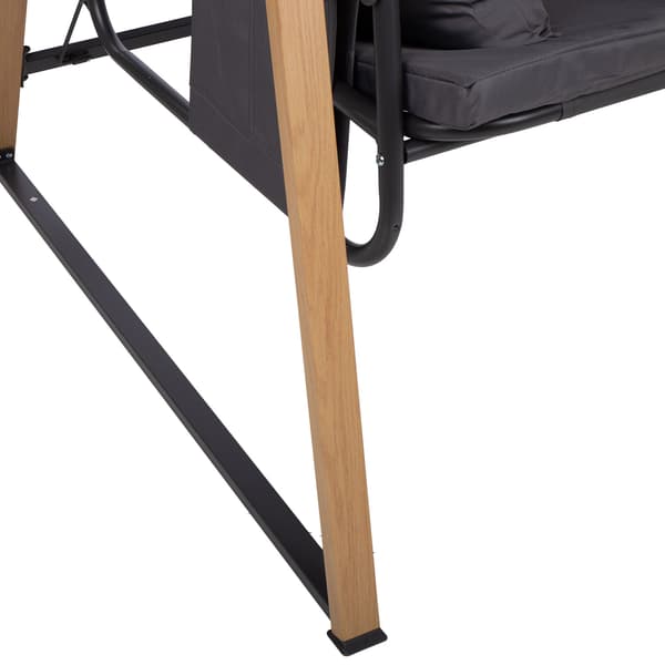 Trädgårdsgunga HELIA 202x122x172 cm Grå Stål