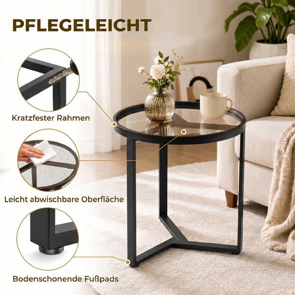 Rund sidebord 45x45x50 cm sort