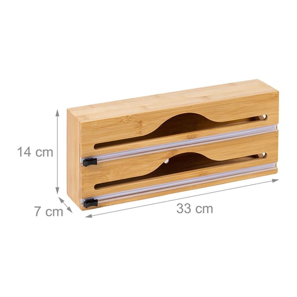 Rulleholder, 14x33x7 cm, Brun, Bambus, Kodustaar